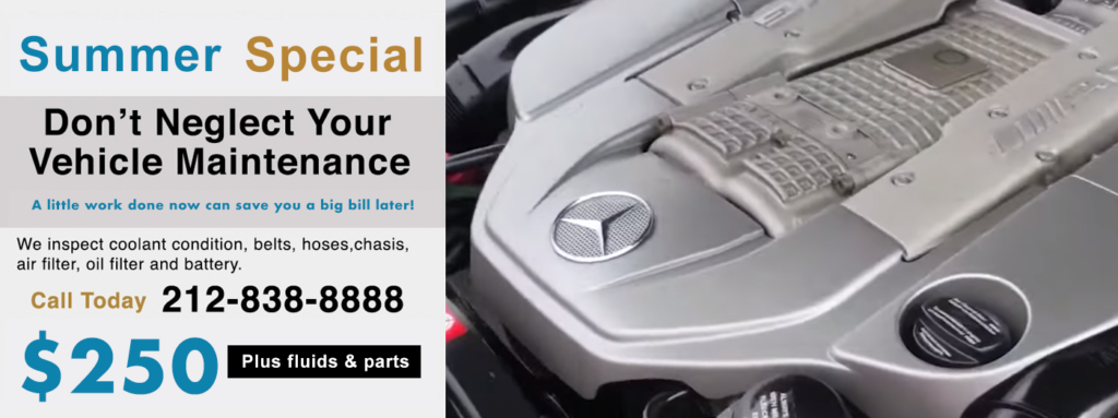 #1 dealer alternative for Mercedes Benz. Special Mercedes Benz pickup and delivery service. Let us help you keep your Mercedes looking and running like new.  Ask about our Mercedes Spring Service Special for NYC Mercedes owners.  